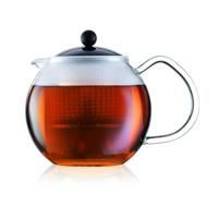 bodum ASSAM F/PLST 1.5 Liter Theekoker Transparant, Zwart - thumbnail