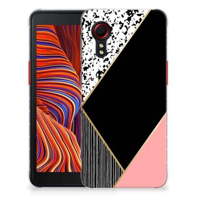 Samsung Galaxy Xcover 5 | TPU Hoesje | Zwart Roze Vormen Samsung Galaxy Xcover 5 | TPU Hoesje | Zwart Roze Vormen