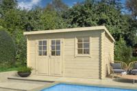 Outdoor Life Amira Blokhut 400x295 cm 28 mm vuren blank- Lessenaarsdak- Onbehandeld vurenhout- Outdoor Life - thumbnail