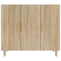 Dressoir 90x34x80 cm bewerkt hout sonoma eikenkleurig - thumbnail