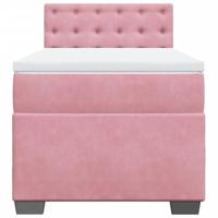 Boxspring met matras fluweel roze 80x200 cm - thumbnail