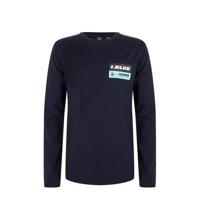 Indian Blue Jeans longsleeve met contrastbies donkerblauw - thumbnail
