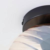 Brilliant PlafondlampCasto zwart met amber glas - 60107/20 - thumbnail