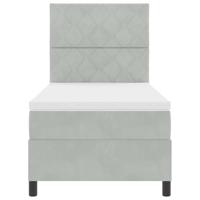 Boxspring bed met matras Lichtgrijs 100 x 200 cm Fluweel - thumbnail
