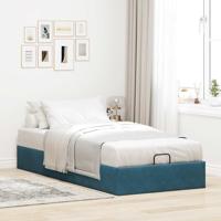 Bedframe zonder matras 120x190 cm fluweel donkerblauw - thumbnail