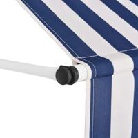 VidaXL Luifel handmatig uittrekbaar 100 cm blauw en witte strepen - thumbnail