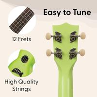 Kala Makala Dolphin Green Apple Burst sopraan ukelele - thumbnail