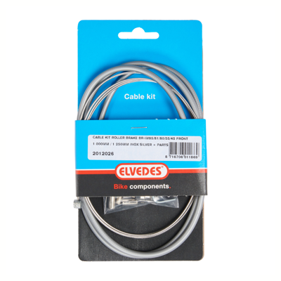 Elvedes voorremkabel voor rollerbrake br-im85 .rvs, zilver buitenkabel 1000mm/1250mm binnenkabel