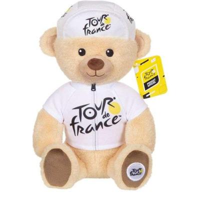 Officieel Tour de France pluche speelgoed - GIPSY TOYS - Beer met trui en pet, beste jonge winnaar, wit - 24 cm