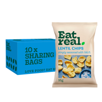Eat Real salted lentil chips (10x 95gr) (bol) - thumbnail