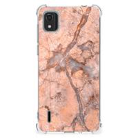 Nokia C2 2nd Edition Anti-Shock Hoesje Marmer Oranje - thumbnail