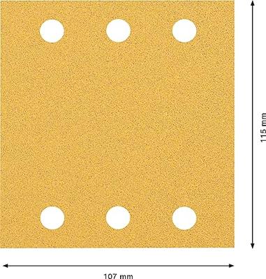 Bosch Accessories 2608901656 Schuurpapier voor vlakschuurmachine Korrelgrootte (num) 80 (l x b) 107 mm x 115 mm 50 stuk(s)