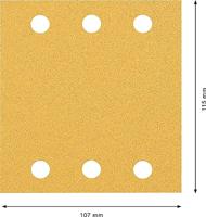 Bosch Accessories 2608901656 Schuurpapier voor vlakschuurmachine Korrelgrootte (num) 80 (l x b) 107 mm x 115 mm 50 stuk(s) - thumbnail