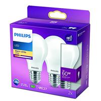 Philips LED 77767800 LED-lamp Energielabel E (A - G) E27 Peer 7 W = 60 W Warmwit (Ø x h) 6 cm x 11 cm 2 stuk(s) - thumbnail