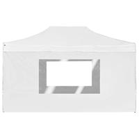 Partytent inklapbaar met wanden 4,5x3 m aluminium wit - thumbnail