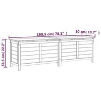 Tuinbox 198,5x50x56,5 cm massief vurenhout antracietkleurig - thumbnail