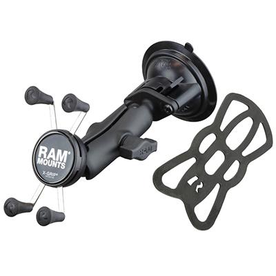 RAM MOUNTS X-Grip Zuigvoethouder voor smartphones tot 82,6 mm breed - B-kogel (1 inch), medium verbindingsarm