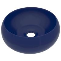 VidaXL Wastafel rond 40x15 cm keramiek mat donkerblauw - thumbnail
