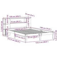 Bed met boekenkast zonder matras grenenhout wit 120x190 cm - thumbnail