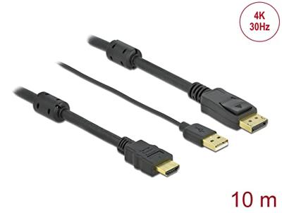 Delock 85968 HDMI naar DisplayPort-kabel 4K 30 Hz 10 m Delock 85968 HDMI naar DisplayPort-kabel 4K 30 Hz 10 m