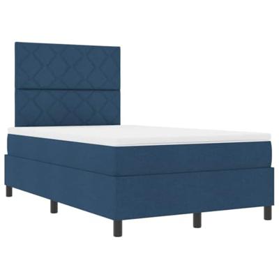 Boxspring bed met matras met hoofdeinde Blauw 120 x 190 cm Stof