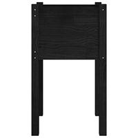 Plantenbakken 2 st 40x40x70 cm massief grenenhout zwart - thumbnail