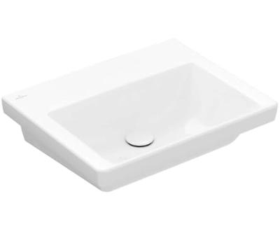 Wastafel Villeroy & Boch Subway 3.0 Met CeramicPlus Zonder Kraangat Zonder Overloop 55x44x16.5 cm Wit Alpin Villeroy & Boch