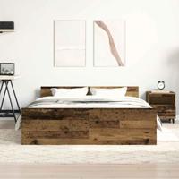 Bedframe zonder matras 150x200 cm bewerkt hout oud hout - thumbnail