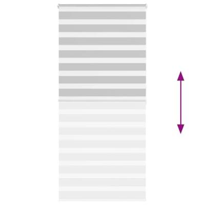 VidaXL Zebra rolgordijn 100x200 cm stofbreedte 95,9 cm lichtgrijs