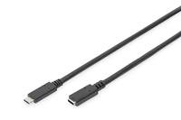 DIGITUS USB 2.0 verlengkabel - 2.0 m - USB C (St) naar USB C (Bu) - 480 Mbit/s - Type-C kabel - zwart - thumbnail