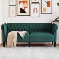 Tweezitsbank Chesterfield-stijl stof donkergroen - thumbnail