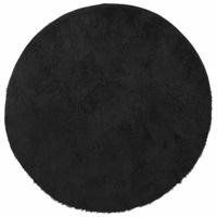 Hoogpolig vloerkleed NAVARRA 160x160 cm polyester zwart - thumbnail