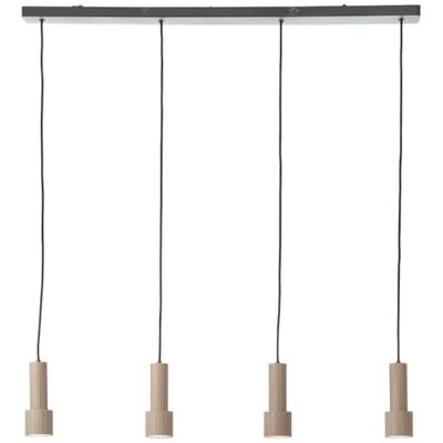 Brilliant Hanglamp rechtCadiz 4-lichts zwart met brons - 60118/76