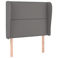 Hoofdbord met randen 103x23x118/128 cm kunstleer grijs - thumbnail