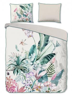 Descanso Dekbedovertrek "jungleprint" - Multi - (155x220 cm) - Biologisch Katoen satijn