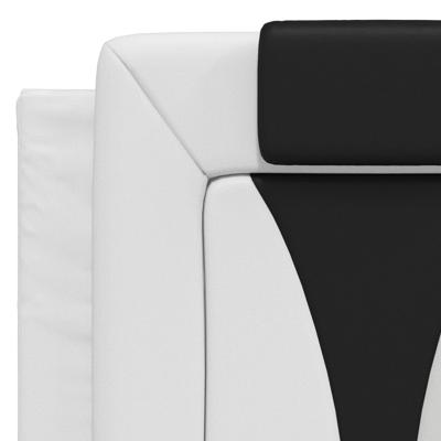 Bedframe "Viana" met LED zonder matras kunstleer wit en zwart 140x190 cm - thumbnail