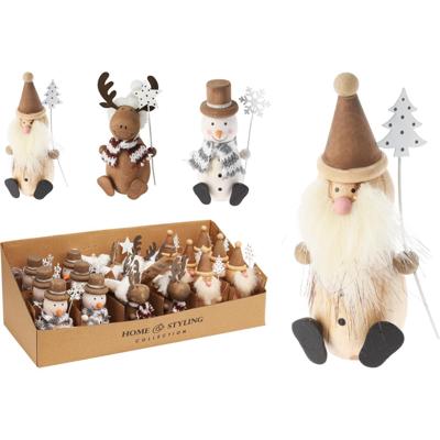 Houten kerstfiguur zittend