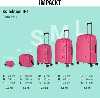 IMPACKT TROLLEY S 4 WIEL 55 CM FLORA PINK IMPACKT TROLLEY S 4 WIEL 55 CM FLORA PINK