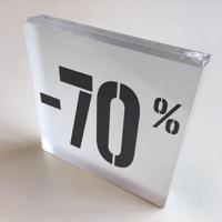 Acryl kortingsblok -70% mat transparant - thumbnail