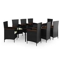 9-delige Tuinset met kussens zwart - thumbnail