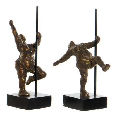 Decoratieve figuren DKD Home Decor Gouden Modern Balletdanseres 20 x 10 x 31 cm (2 Stuks)