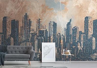 Livingwalls The Wall II - Oranje - Gebouw - 393331