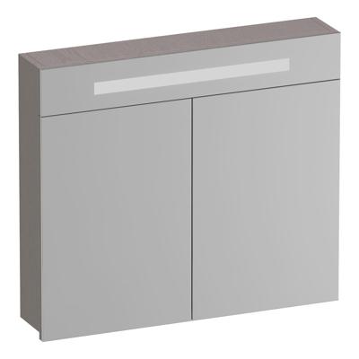 Brauer Promise Spiegelkast - 80 cm - met Verlichting - 2 Spiegeldeuren - Timber Greige