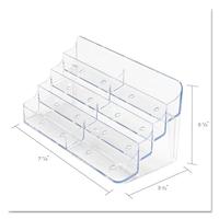 Deflecto visitekaartenhouder 2 x 4 opbergvakken, transparant - thumbnail