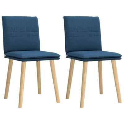 Eetkamerstoelen 2 st stof blauw Eetkamerstoelen 2 st stof blauw