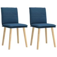 Eetkamerstoelen 2 st stof blauw - thumbnail