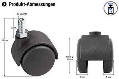 Metafranc Dubbel Wiel 40Mm M8 W - WU0800140 Metafranc Dubbel Wiel 40Mm M8 W - WU0800140