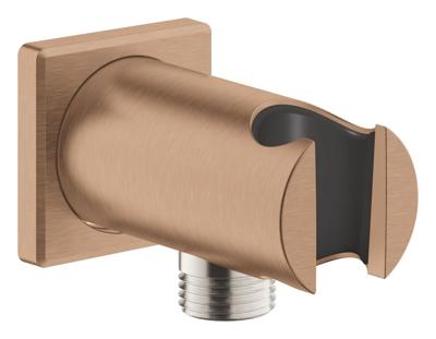 Wandaansluitbocht GROHE Rainshower Met Houder Vierkant, Warm Sunset Geborsteld