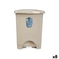 Pedaalemmer Beige Plastic 10 L (8 Stuks) - thumbnail