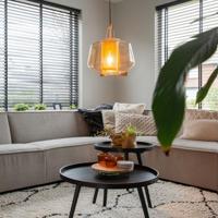 QAZQA Art deco hanglamp goud met amber glas 30 cm - Kevin - thumbnail